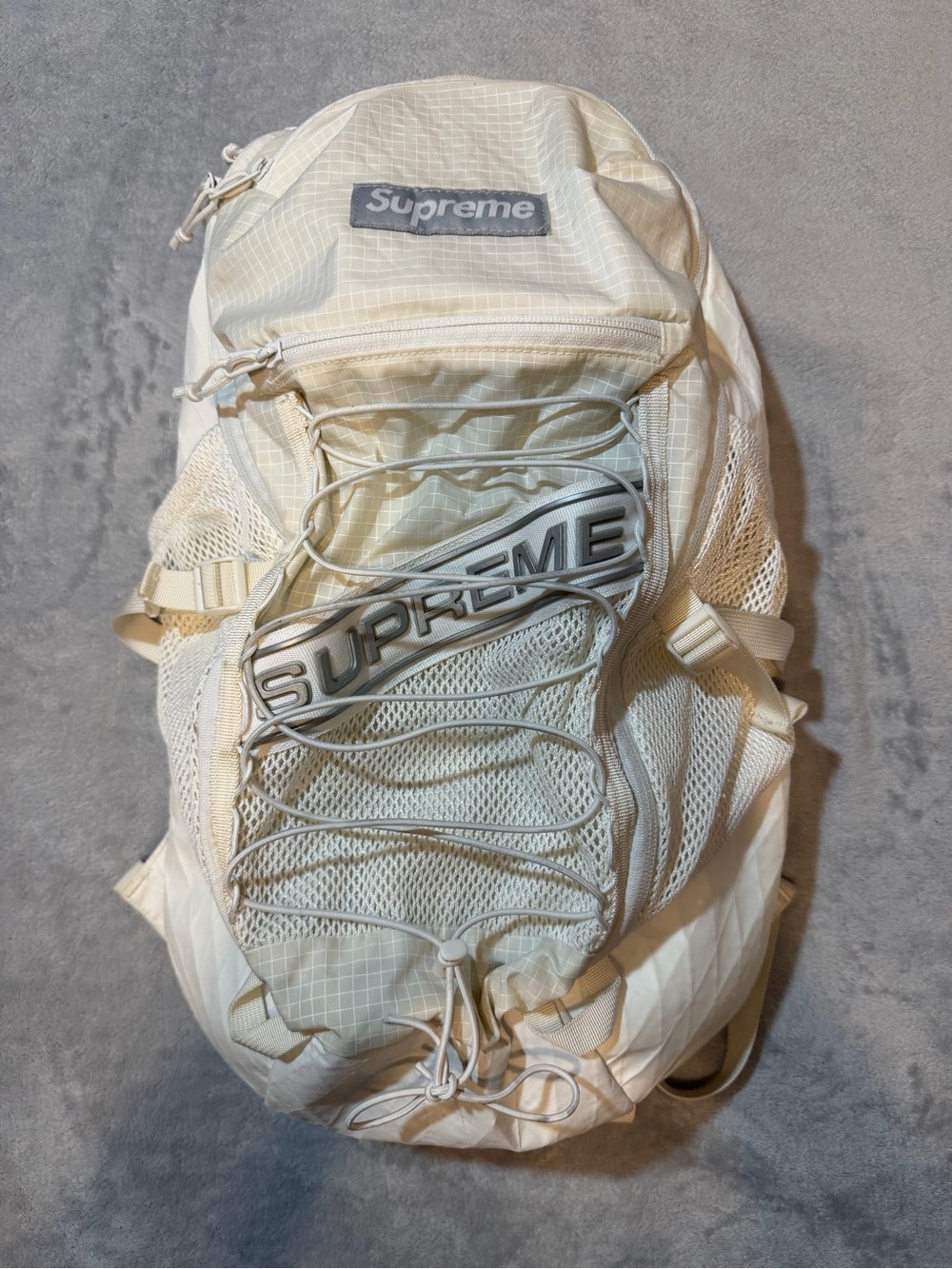 Supreme Cream Ripstop Daypack with Bungee Front